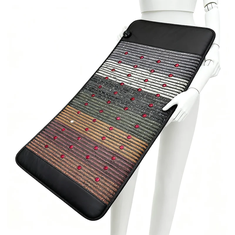 PEMF & Infrared Heating Mat with Natural Crystal Minerals - Photon Therapy Yoga Mat for Anxiety Relief Muscle Pain, and Magnetic