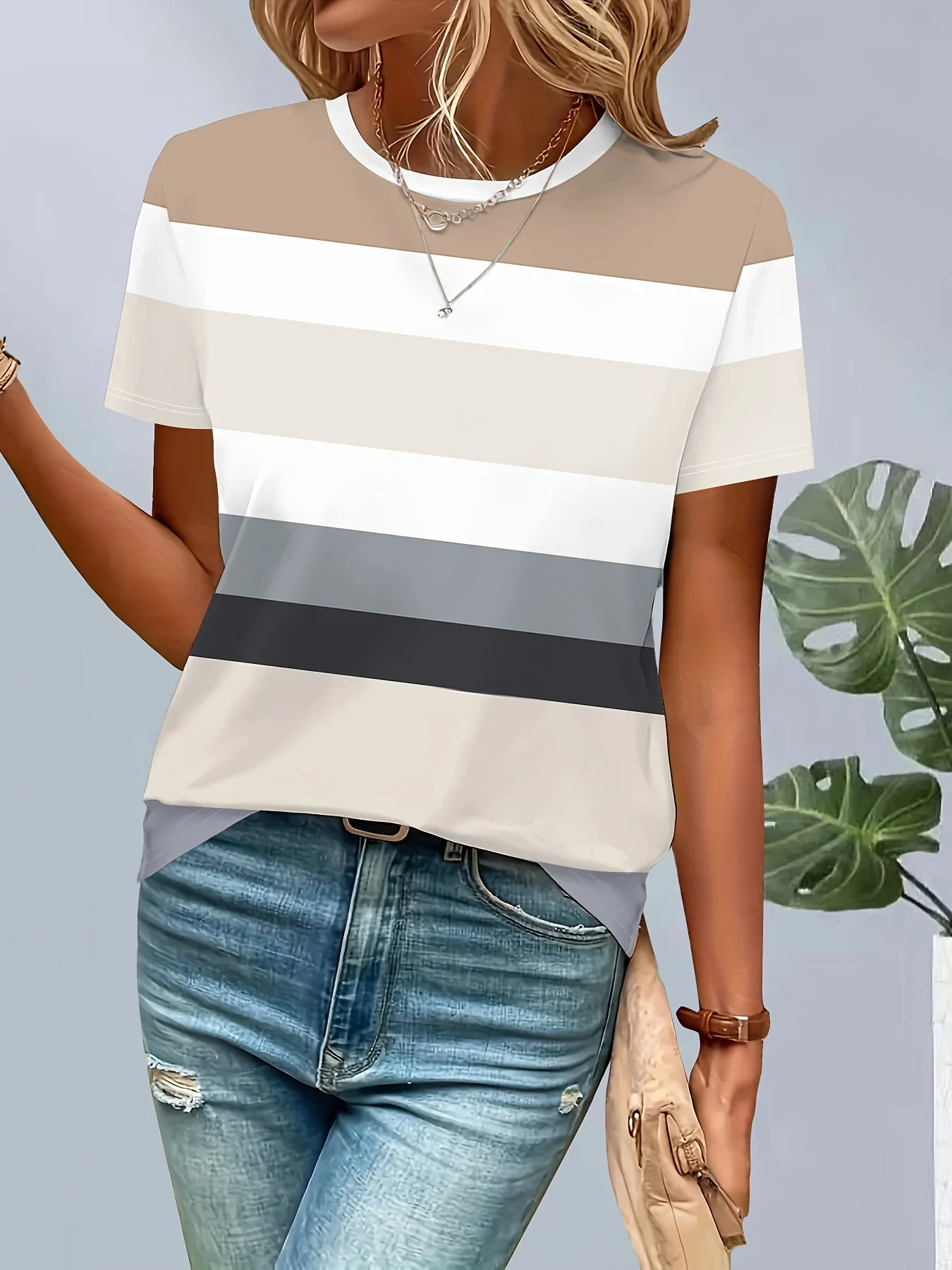 Estate Polka Dot Stripes 3D Stampa T-shirt Donna Casual O-Collo Manica corta T Shirt Harajuku Street Y2k Tees Top Abbigliamento femminile