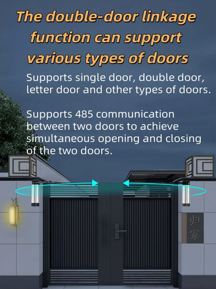 Умный электрический дверной доводчик с углом 90, 24 В постоянного тока, автоматический оператор с дистанционным управлением для боковых дверей двора