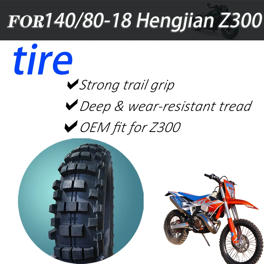140/80-18 Motorcycle Trail Offroad Tire Strong Grip Outer Tyre For Hengjian Z300 Rear Wheel