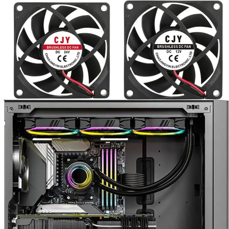 

652F Высокоэффективный корпусной вентилятор 7015 Мощный поток воздуха Низкий уровень шума Надежное охлаждение компьютерных