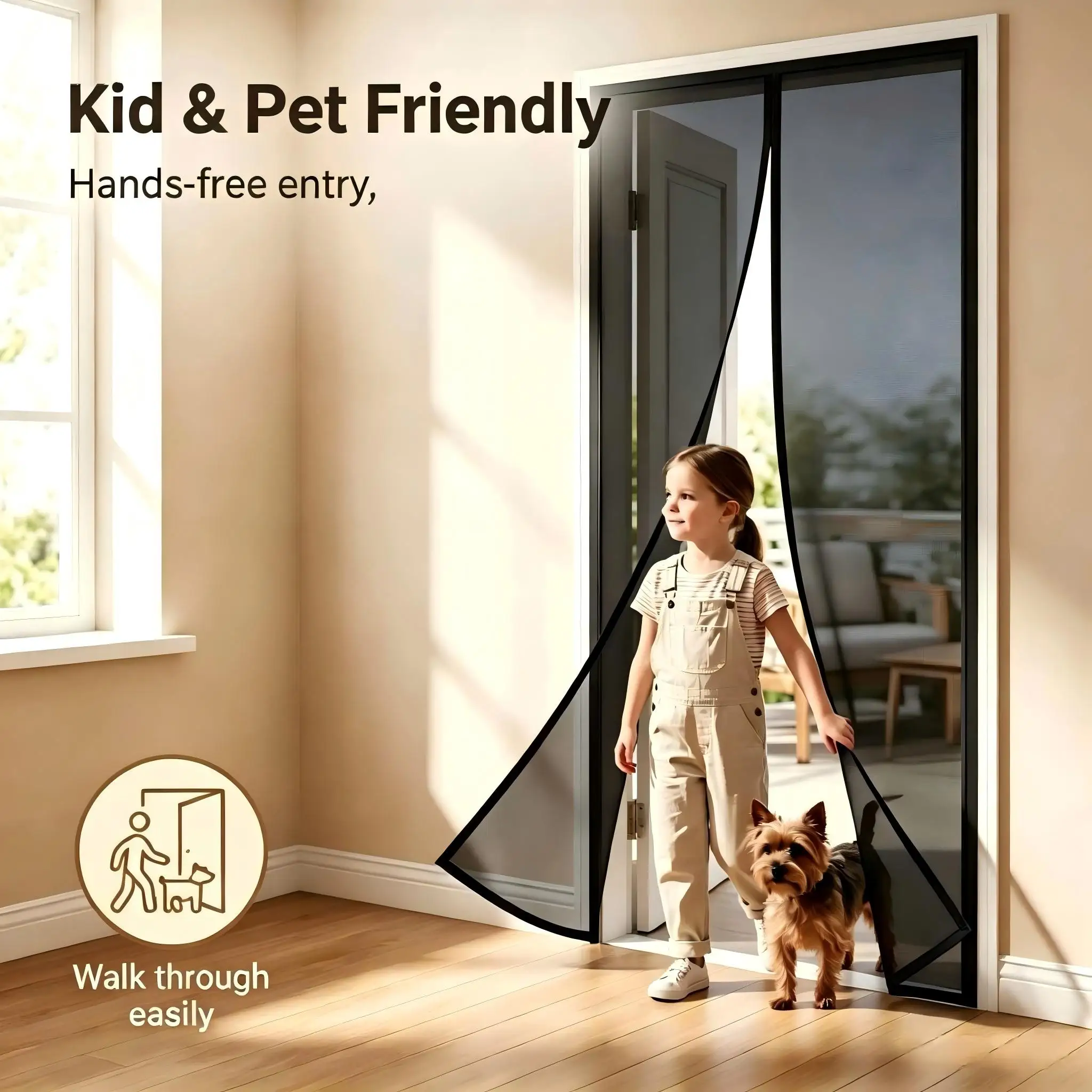 Magnetic Suction Fibreglass Door Screen Mosquito Net Curtain Fly Insect Automatic Closing Door Screen For Kitchen And Livingroom