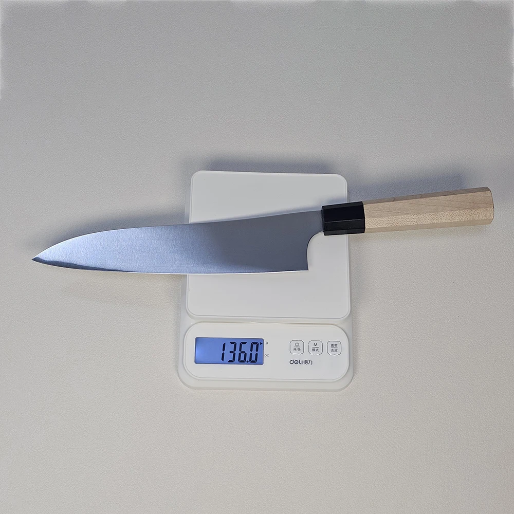 

8 Inch Chef Knife SLD Mode Steel Blade Maple & Ebony Handle Slicing Sushi Cleaver Sashimi Handmade Forge Japanese Kitchen Knife