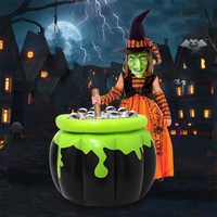 Horror Halloween Inflatable Ice Bucket PVC Chilled Beverage Witch Stirring Candy Bucket Haunted House Bar Halloween Party Decor
