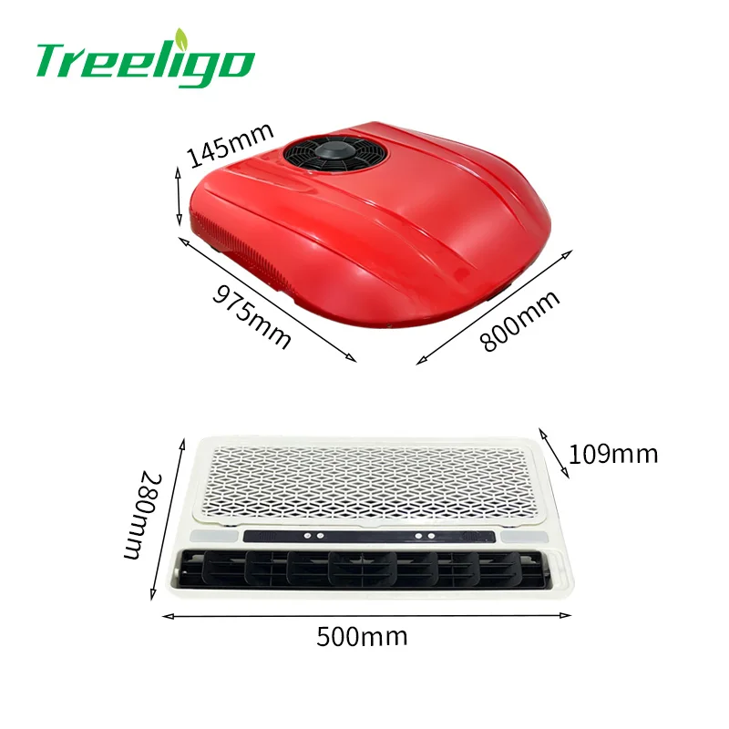 أحمر أو أبيض 12 فولت مدرب Rv على السطح عجلة فيريس رافعة شوكية Rc شاحنات قارب مقطورة مكيف الهواء #2