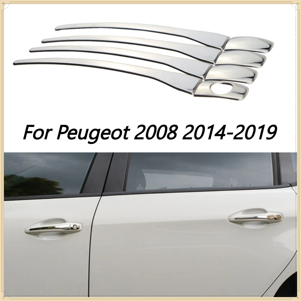 Für Peugeot 2008 2014-2017 2018 2019 Autotürgriff-Abdeckung 8-teilig Edelstahl Styling Dekorative Zubehörteile