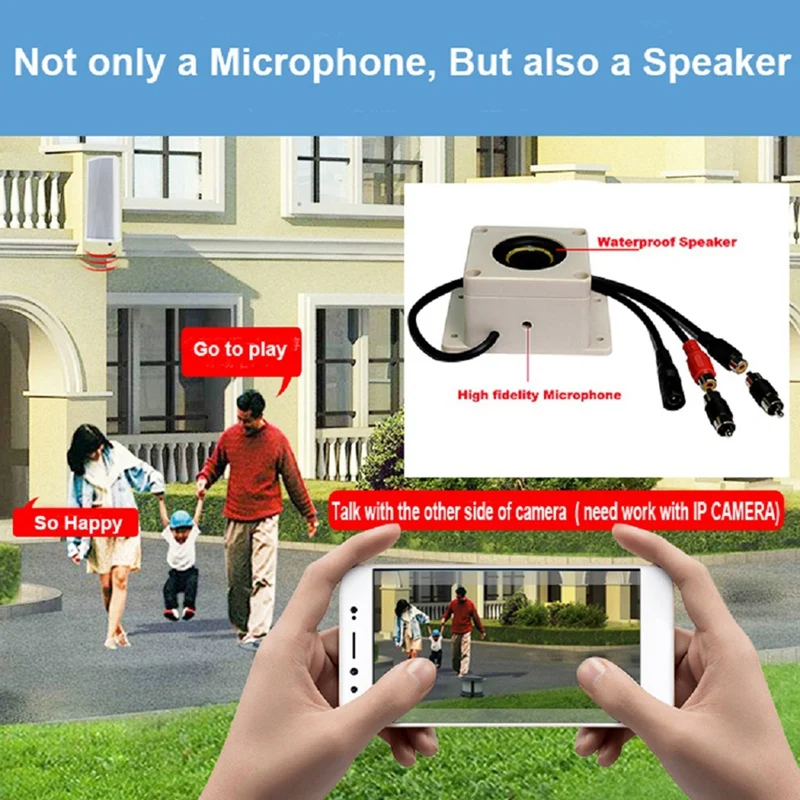 Waterproof Microphone Speaker In 1 Device For Security Camera Outdoor For IP Camera Audio Recording Two Way Interphone Durable