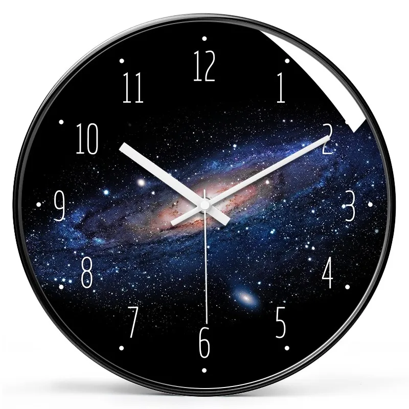 Starry Sky Wall Clock Home Living Room Clock Modern Simple Bedroom Silent Creative Space Galaxy NS Network Red Clock