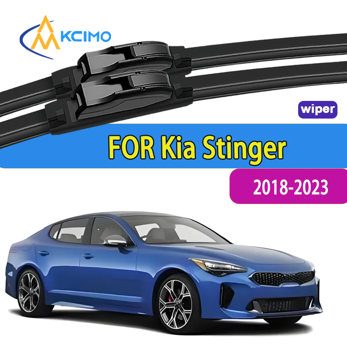 

2pcs Quality Windscreen Silent Black Car Rain Brush Suitable for Kia Stinger CK 2018-2023 Front Wipers Windshield Auto Wipers