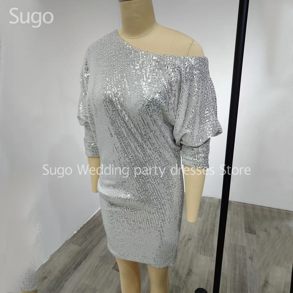 Customized New In Sparkle Silver Cocktail Dresses for Special Events Prom Party Birthday Summer Woman Evening Dress 2026