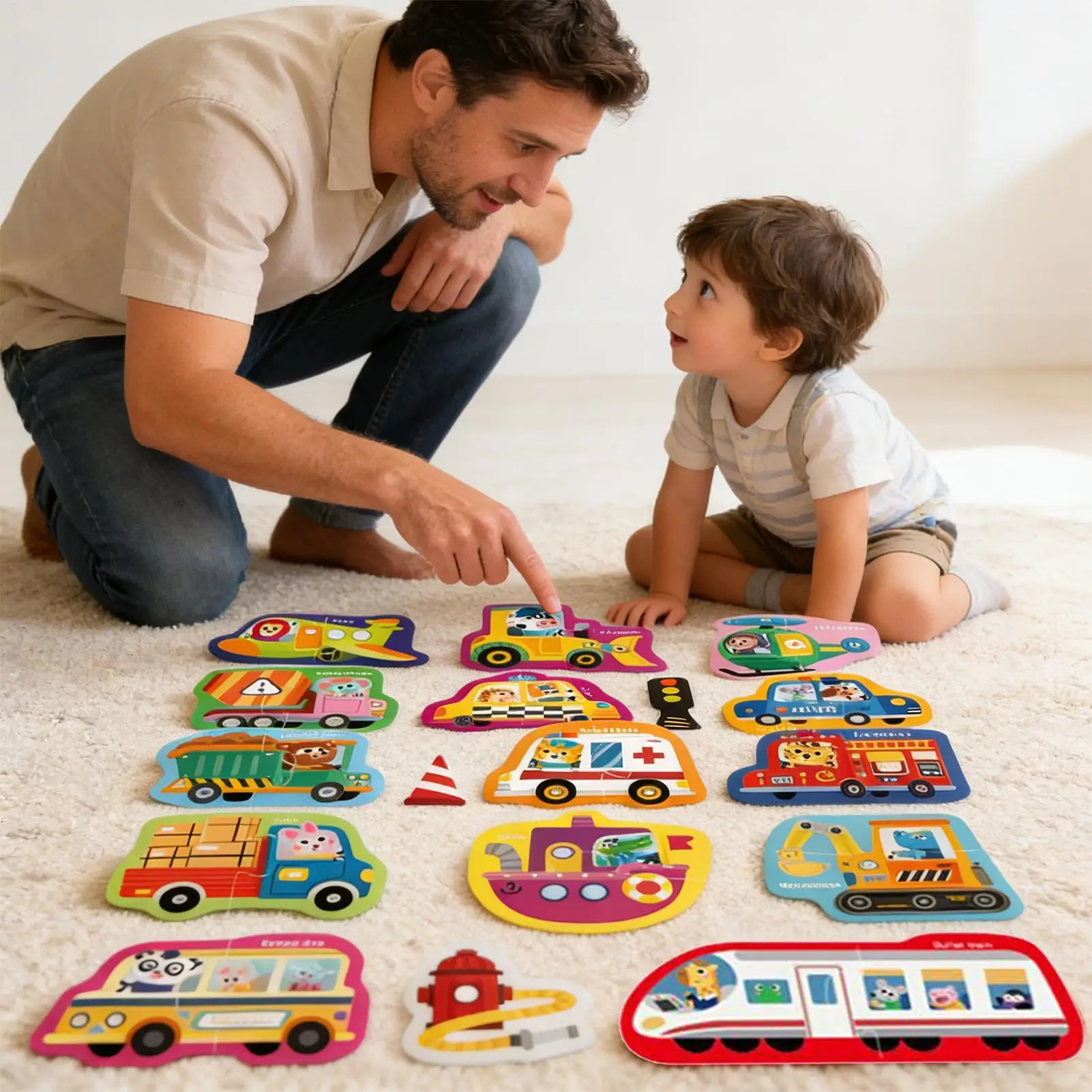 

Kids Educational Toys Magnetic Sensory Game Puzzles 17 Pieces Traffic Theme Preschool Educational Toys For Age 3-6 Years Kids