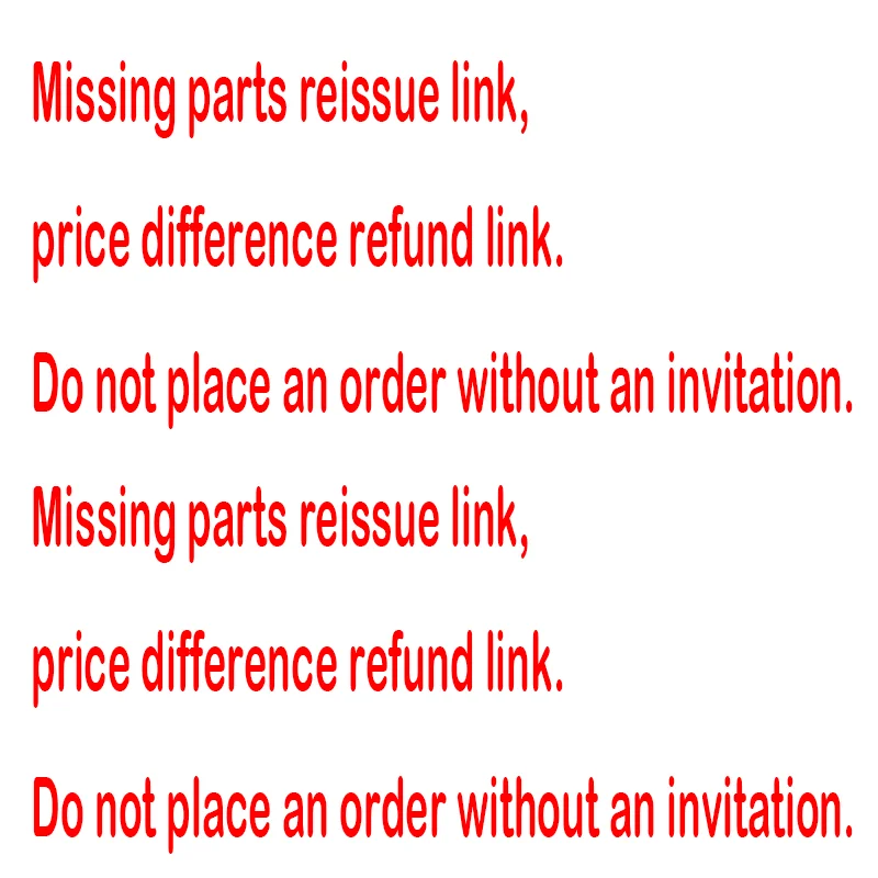 

Ссылка на повторную выдачу отсутствующих деталей, ссылка на возврат разницы в цене. Не размещайте заказ без приглашения.