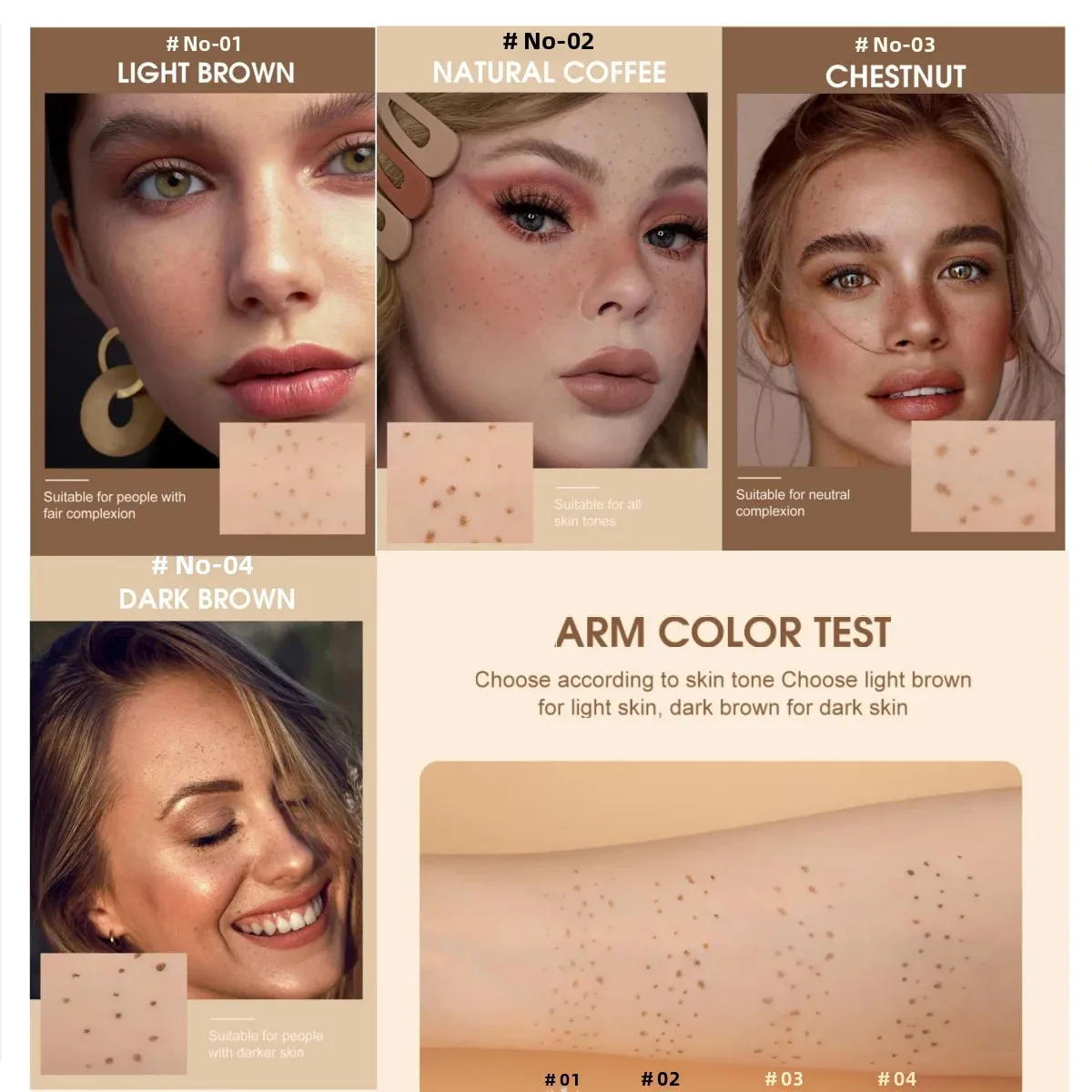 HANDAIYAN – faux stylo naturel pour taches de rousseur, imperméable, séchage rapide, maquillage du visage, crayon pour taches de rousseur réalistes, cosmétiques