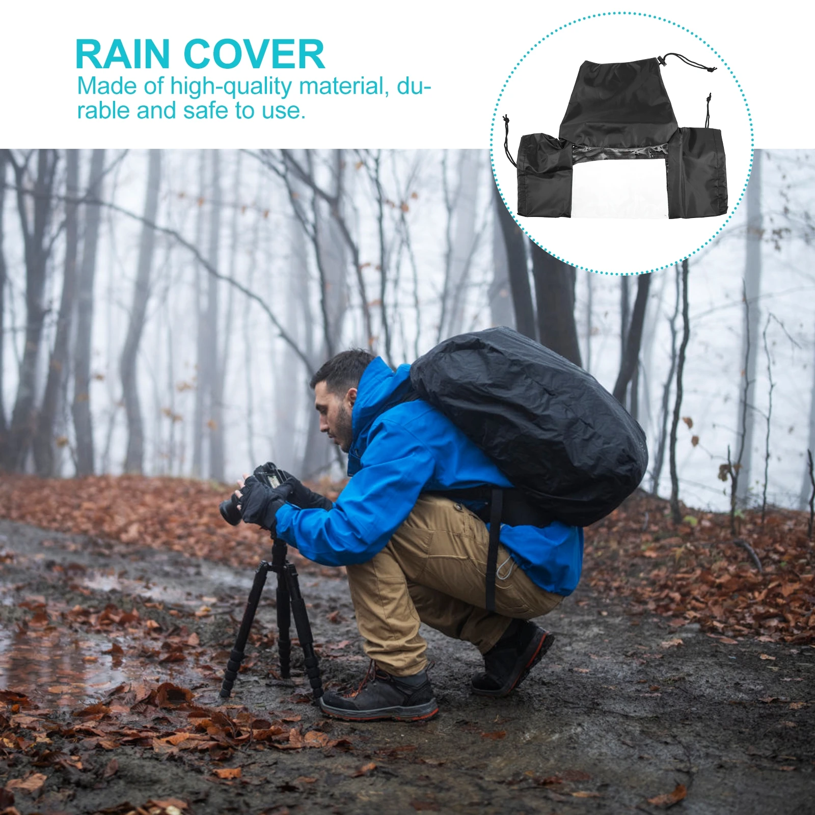 

DSLR Camera Rain Cover Waterproof Protector for Outdoor Photography Equipment Long Lens Compatible Transparent PVC Window Camera
