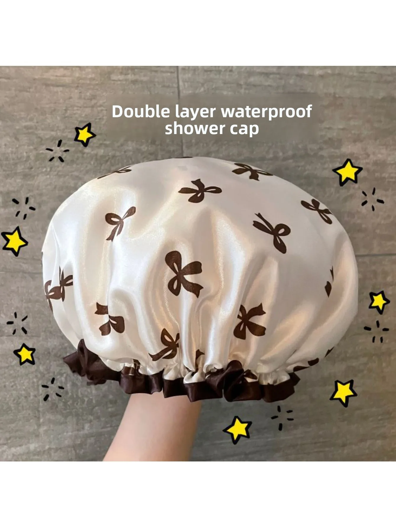 

Double-layer shower cap waterproof new bath cap women's makeup kitchen oil fume dust hood adult thickened hood