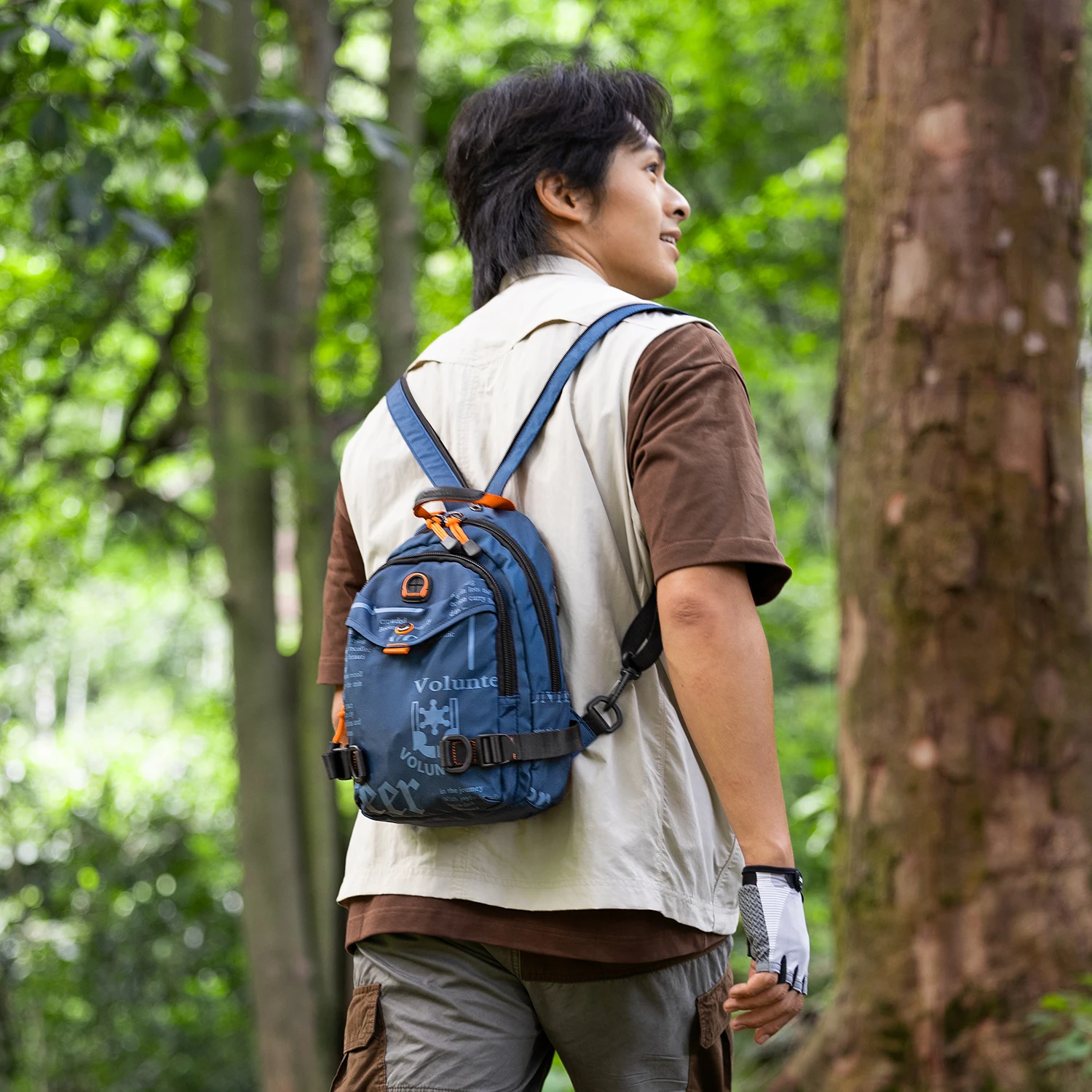 Volunteer Waterproof Backpacks Daypack Men Fashion Travel Sling Crossbody Bags Male Protable Hight Quality Small Bag 1518-22A