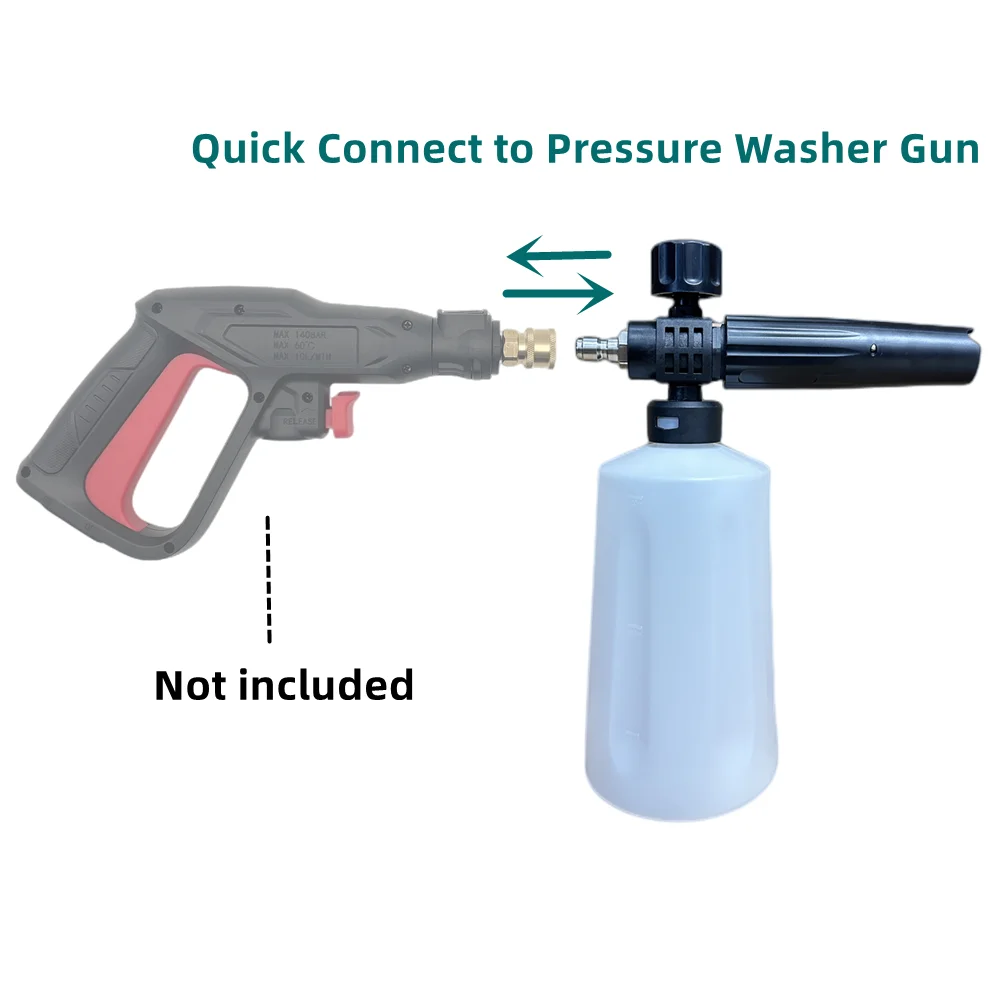 Snow Foam Cannon with 1/4 Inch Quick Connect 700ml Bottle Use to be Pressure Washer Sprayer Gun, Car Wash Soap Attachment Kit, F