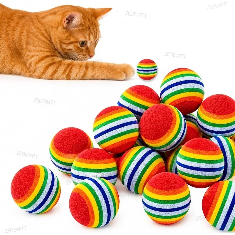 Safe Interactive Cat Toy Balls Soft Foam Ball for Indoor Cats Best Kitten Favorite Gift Chase Quiet Playing Cats Stuff Supplies