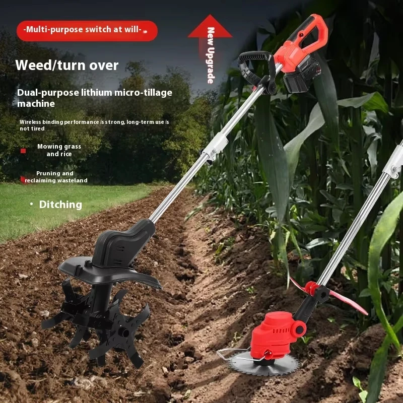 마이크로 경운기 로터리 경운기 소형 농업용 토양 풀림 제초기 리튬 배터리 잔디 경운기