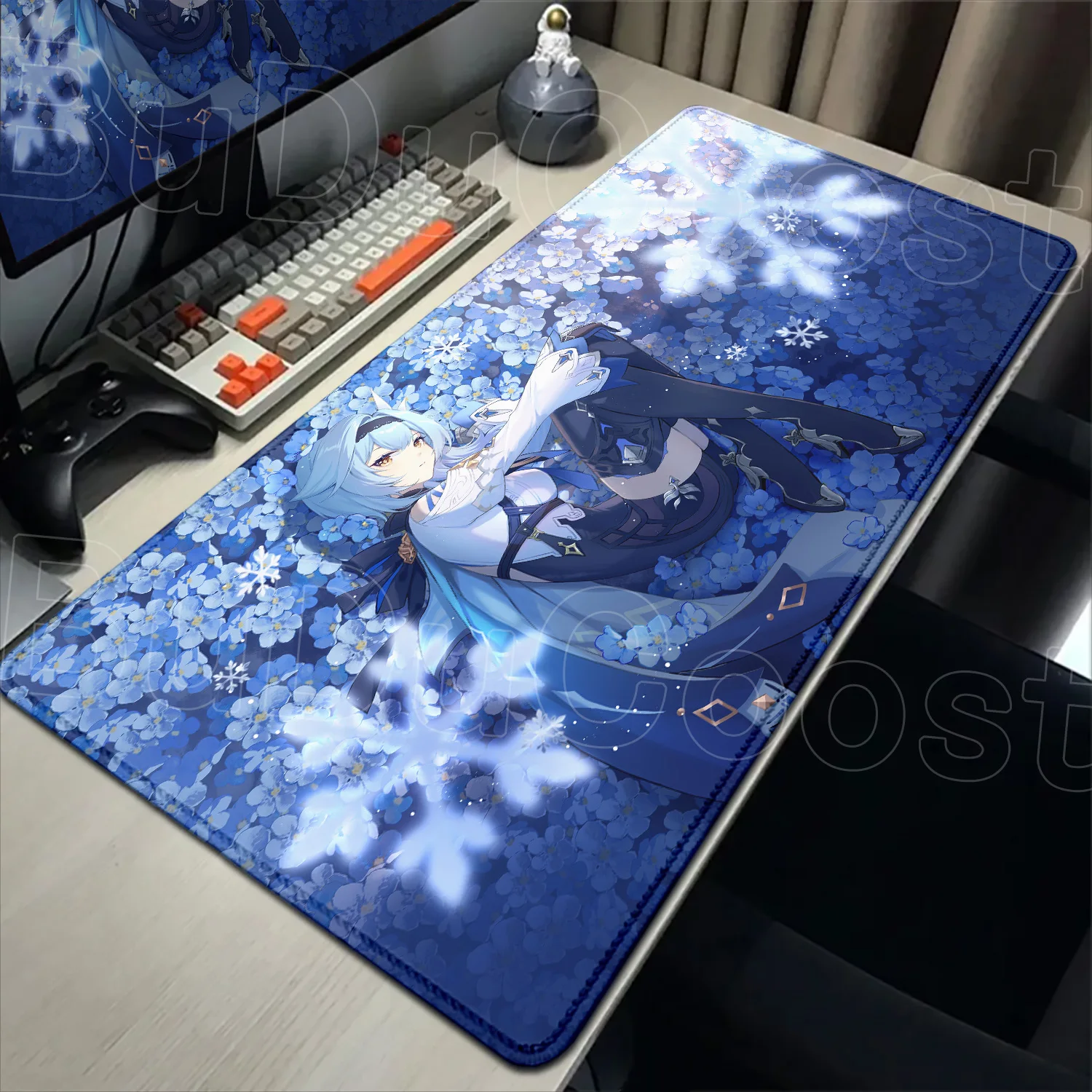Large rubber Mouse pad HD printing Keyboard Mat with edge-locking Non-slip HD Eula Genshin Impact MousePad PC Gaming Accessories