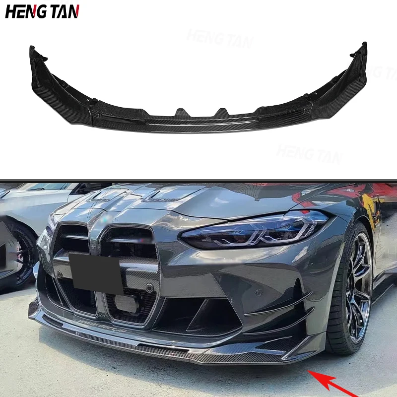 Per BMW M3 G80 M4 G82 G83 2021 + in fibra di carbonio auto paraurti anteriore Splitter labbro anteriore mento Spoiler diffusore V Style Upgrade Body