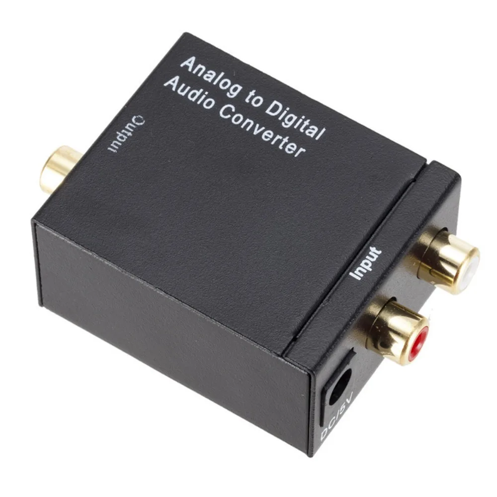 Toslink Audio Analog To Digital Audio Converter Decoder Digital Audio RCA with Power Cord