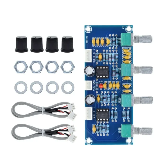 XH-A901 NE555 Digital Amplifier Board with DC Treble and Bass Adjustment Tuner Board Preamplifier Module