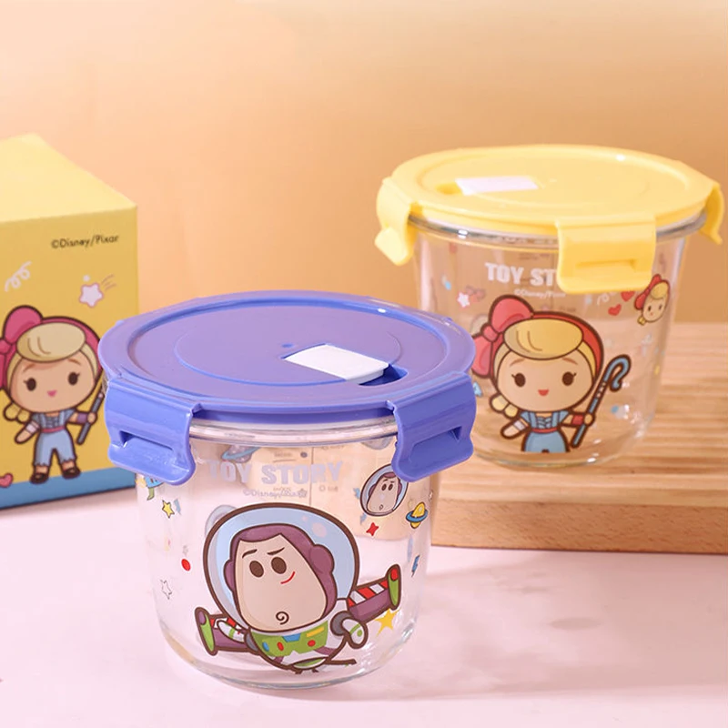 700Ml Cute Cartoon Buzz Lightyear Woody Jessie Bopeep Glass Lunch Box Microwaveable Crisper Box