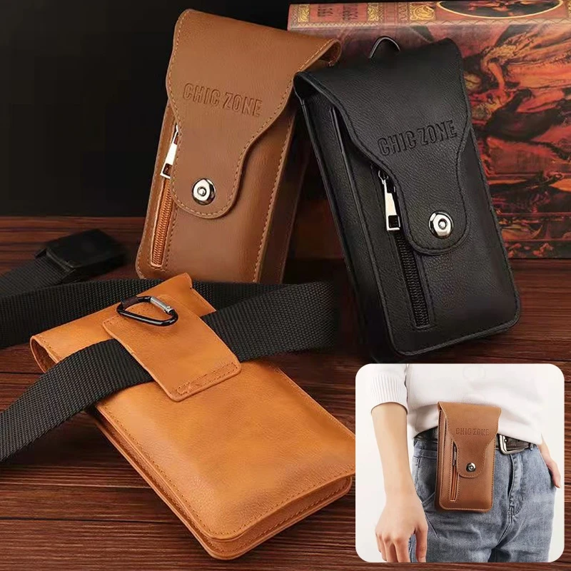 Sac de taille étui de téléphone en cuir pour Xiaomi Redmi K90 Pro Plus poche pour carte étui de téléphone pochette pour Redmi K70 E K60 K50 Pro K80 Ultra