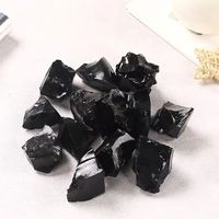 Natural Rough Quartz Black Obsidian Raw Crystals Healing Semi-Precious Reiki Hand Carved Stones For home fengshui