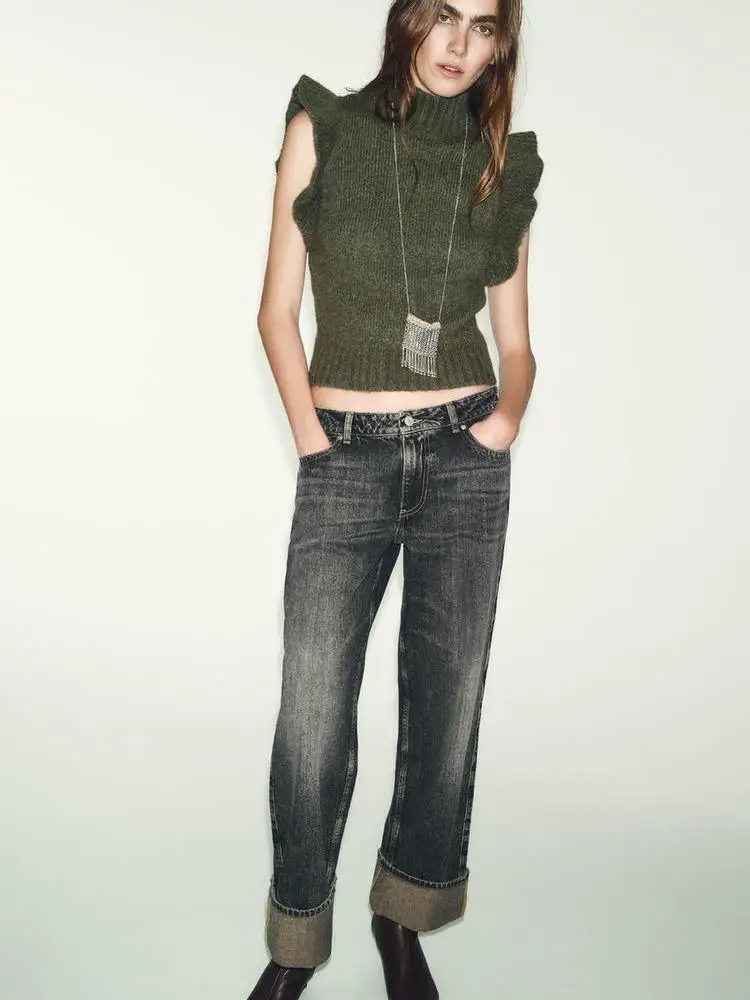 

EVEA New Women's Faion Sweater Autumn Winter Warm ort Sve f High Collar Color Versatile Top for Daily Wear