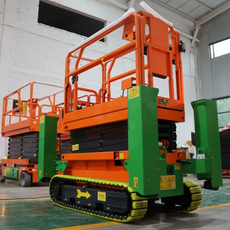 12m Manlift Towable Boom Scissor Lift With Tank Track For Construction And Maintenance