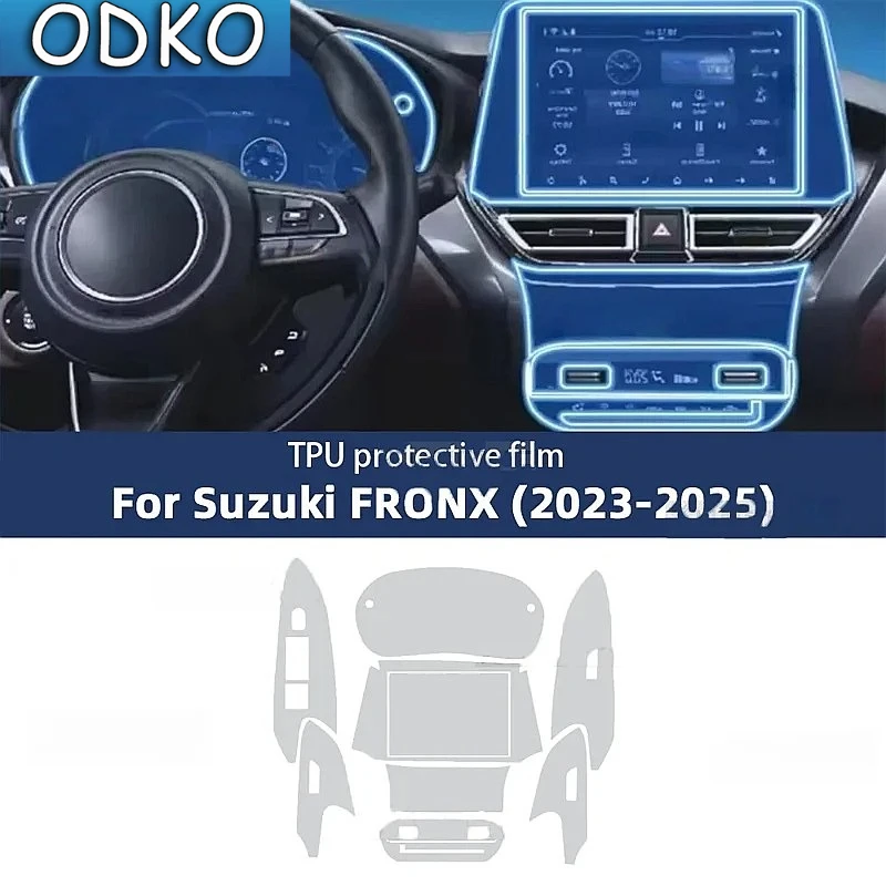 For Suzuki FRONX 2023-2025 Car Door Center Console Media Dashboard Navigation TPU Anti-scratch Protector Film Car Interior Film