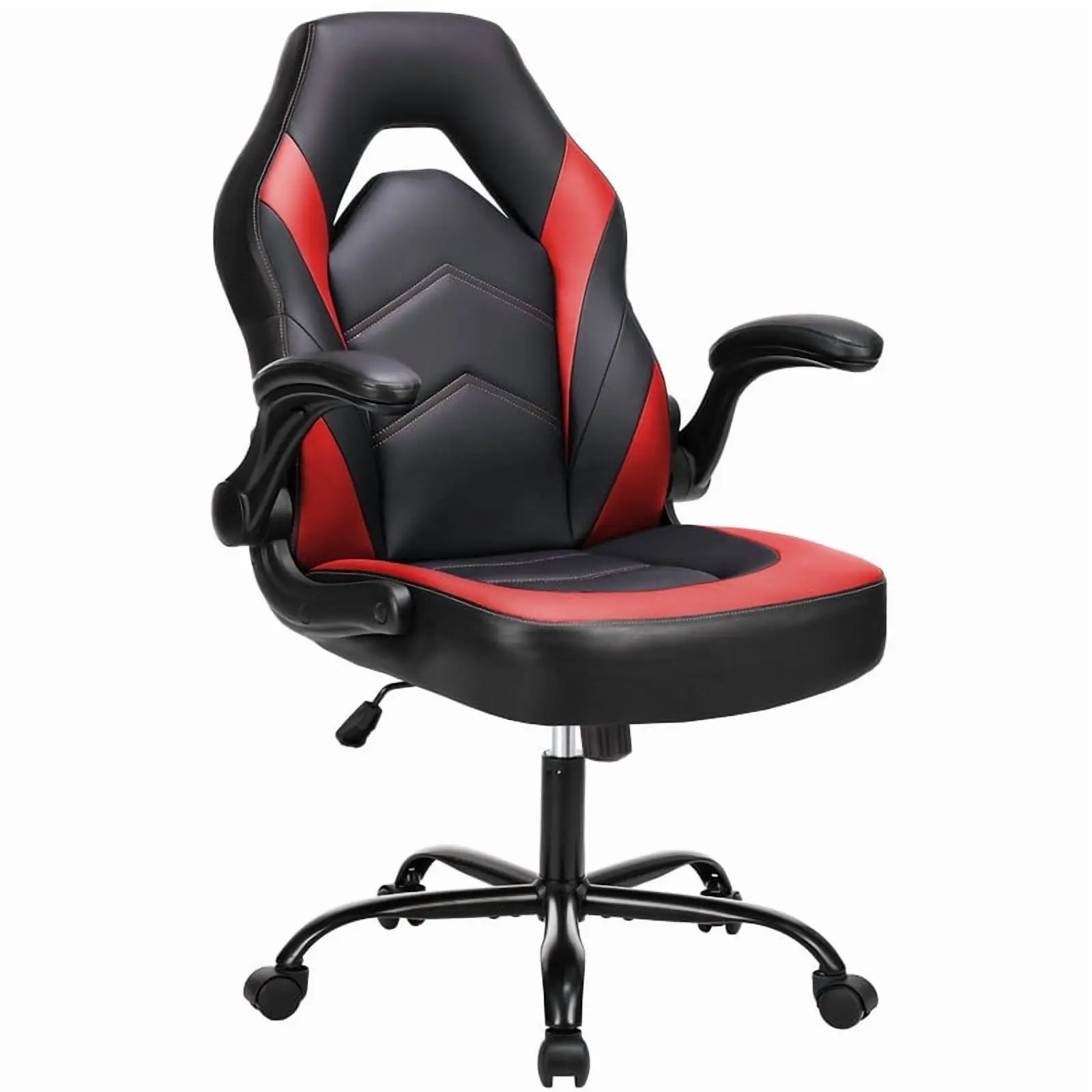 

Ergonomic Computer Gaming Chair with Flip-up Armrest, Height Adjustable PU Leather Home Office Desk Chair with Lumbar Support Sw