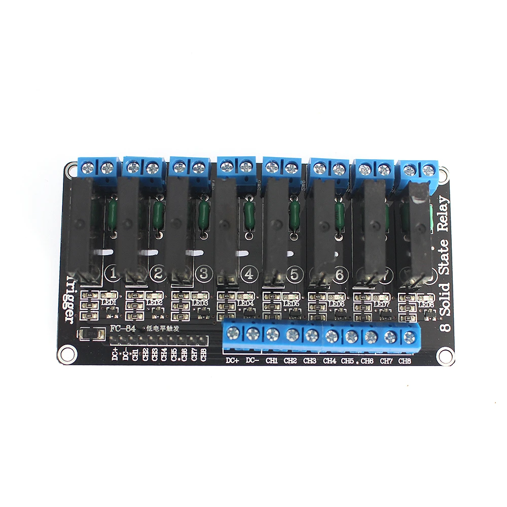 1PCS 5V ต่ําระดับโมดูลรีเลย์ 1 2 4 8 ช่อง Solid State Relay โมดูล 240V 2A พร้อมฟิวส์ Resistive สําหรับ Arduino