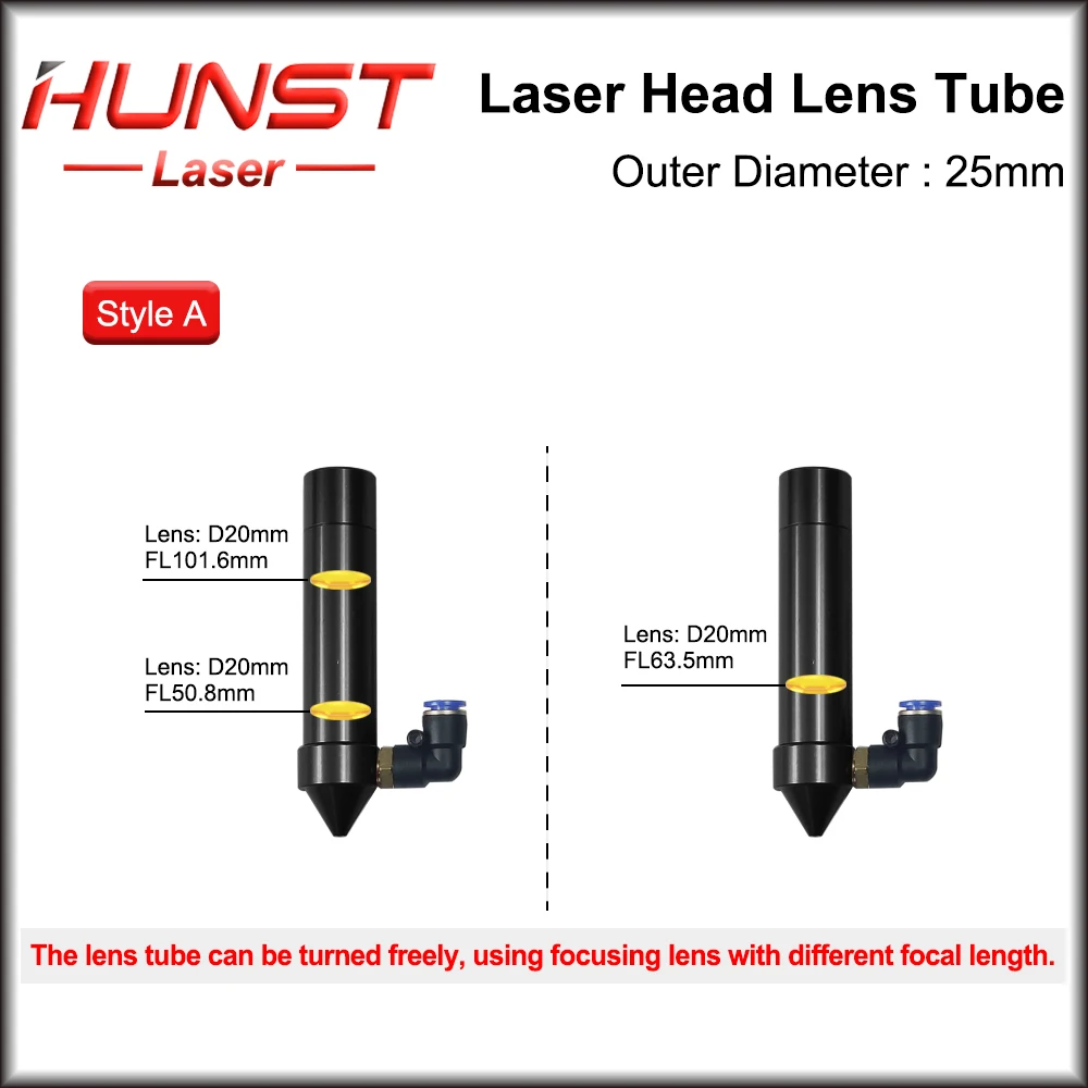 Imagem -02 - Lente Principal do Laser Tubo e Bocal do ar Diâmetro Exterior 25 mm Diâmetro da Lente 20 fl 50.8 63.5 mm Máquina de Corte Hunst-co2