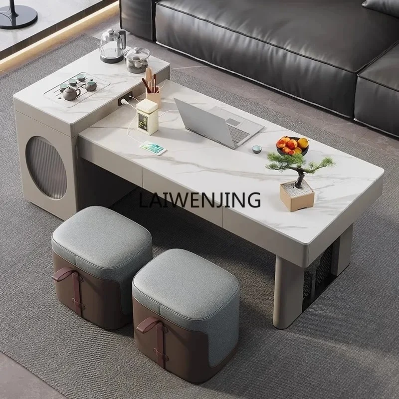 SGF telescopic rock slab Kung Fu tea table, kettle integrated household light luxury tea table
