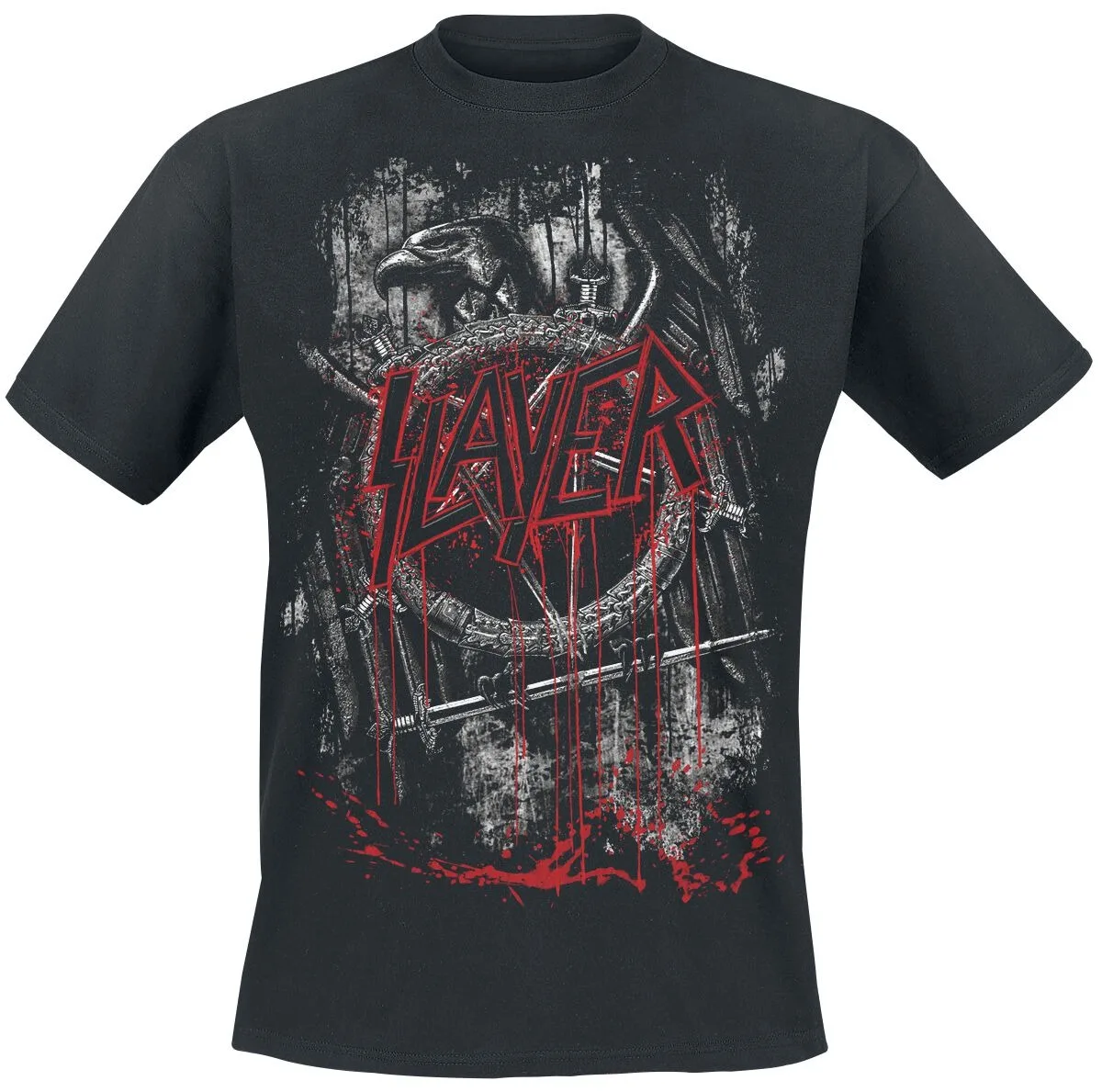 Slayer Skeleton Crossed Swords Print Cotton T-shirt Men Women Thrash Metal Band Unisex Tee