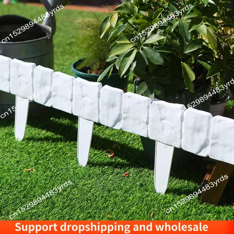 

AA86 40PCS Garden Fence Imitation Stone Plant Support Stake Outdoor Landscape Edging Decorative Border