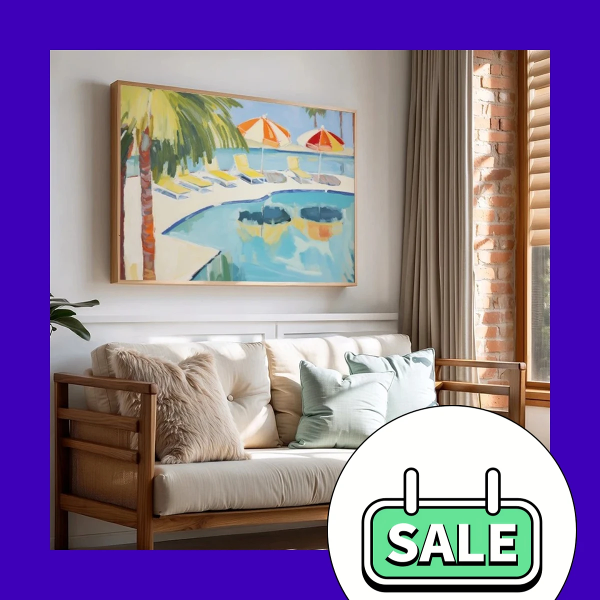Where the Wildflowers Grow – Pastel Boho Style Retro Cottagecore Frameless Canvas Painting for Tranquil Living Room 2026