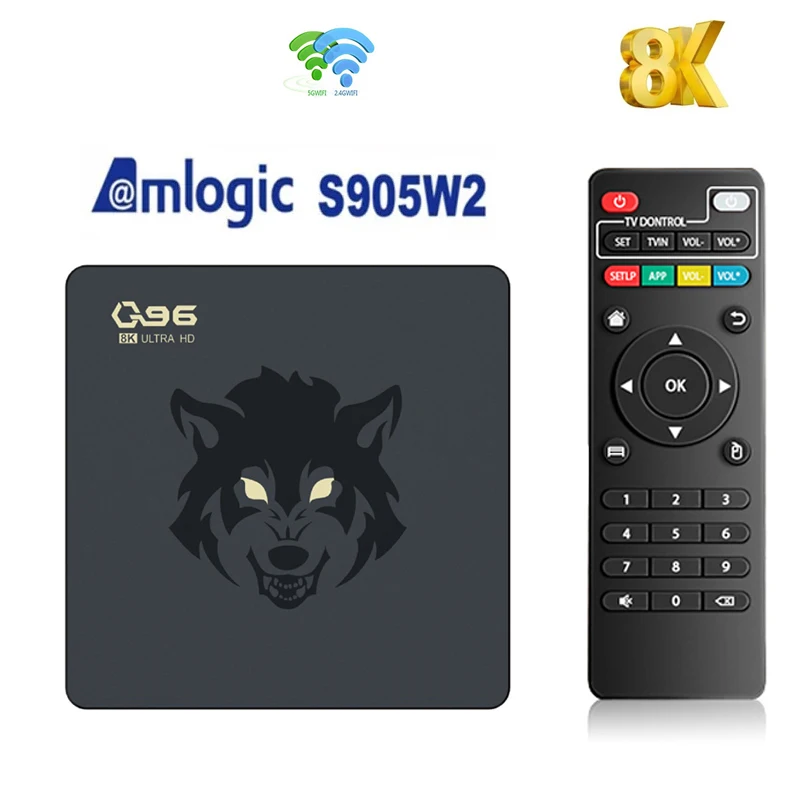 Q96 8K TV box Amlogic S905W2 Android11.0 Smart TV BOX HD 8K 4K 5G WiFi HDR10 Media Players 1GB 8GB Set Top Box