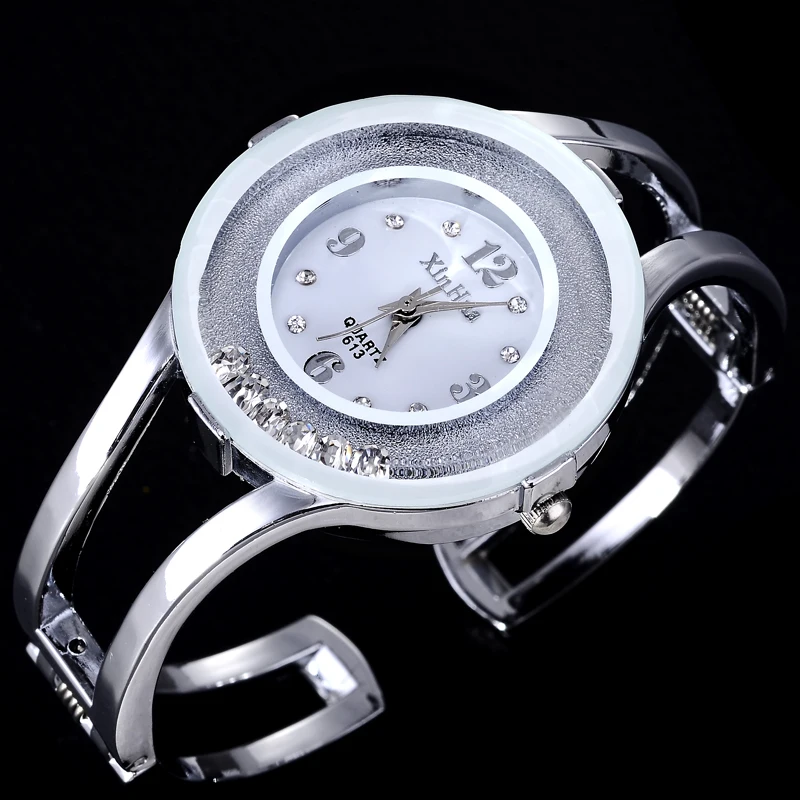 Vrouwen Horloges Armband Relogio Feminino Quartz Fashion Bangle Horloge Womens Crystal Rvs Horloge Bayan Kol Sat