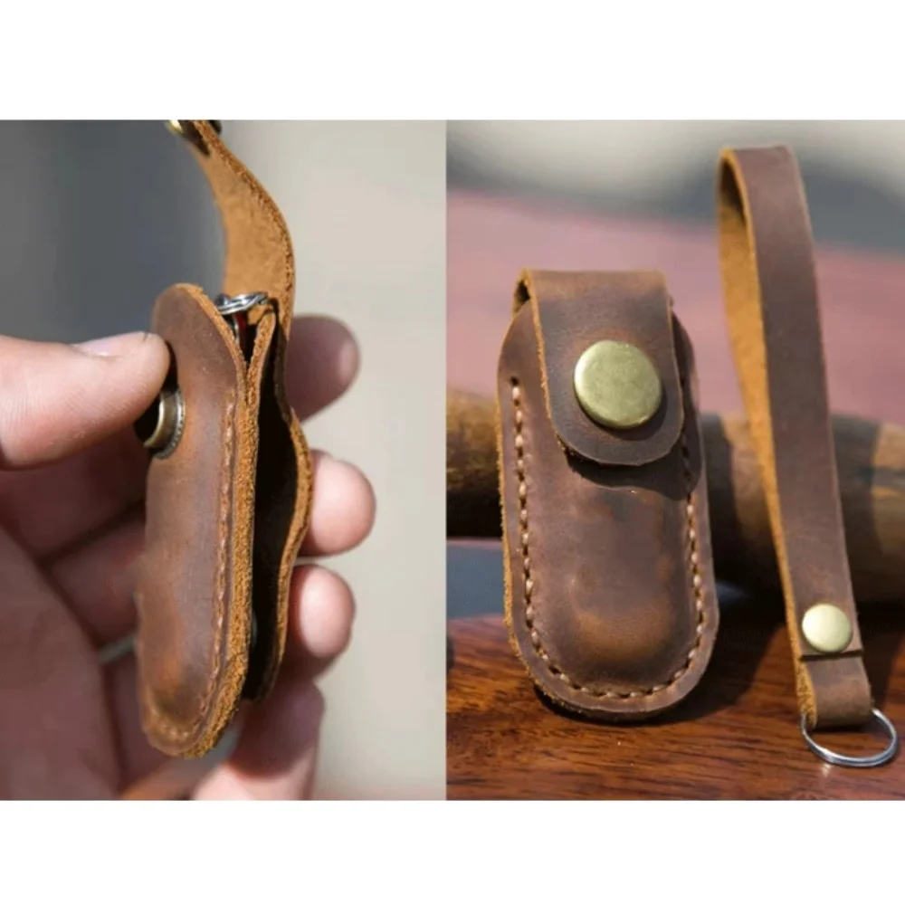 Ręcznie szyte etui na nóż skóra Crazy Horse Cover pochwa dla szwajcarski nóż oficerski 58/84/91/111mm VICTORINO hasło Wigo najsz