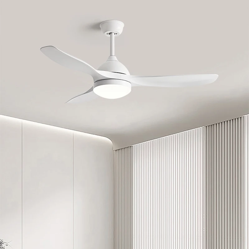 QINIWAKE 42/48 Inch Ceiling Fan LED  Light 3-Color Lighting Reversible Function Quiet DC Motor for Bedroom Living Room