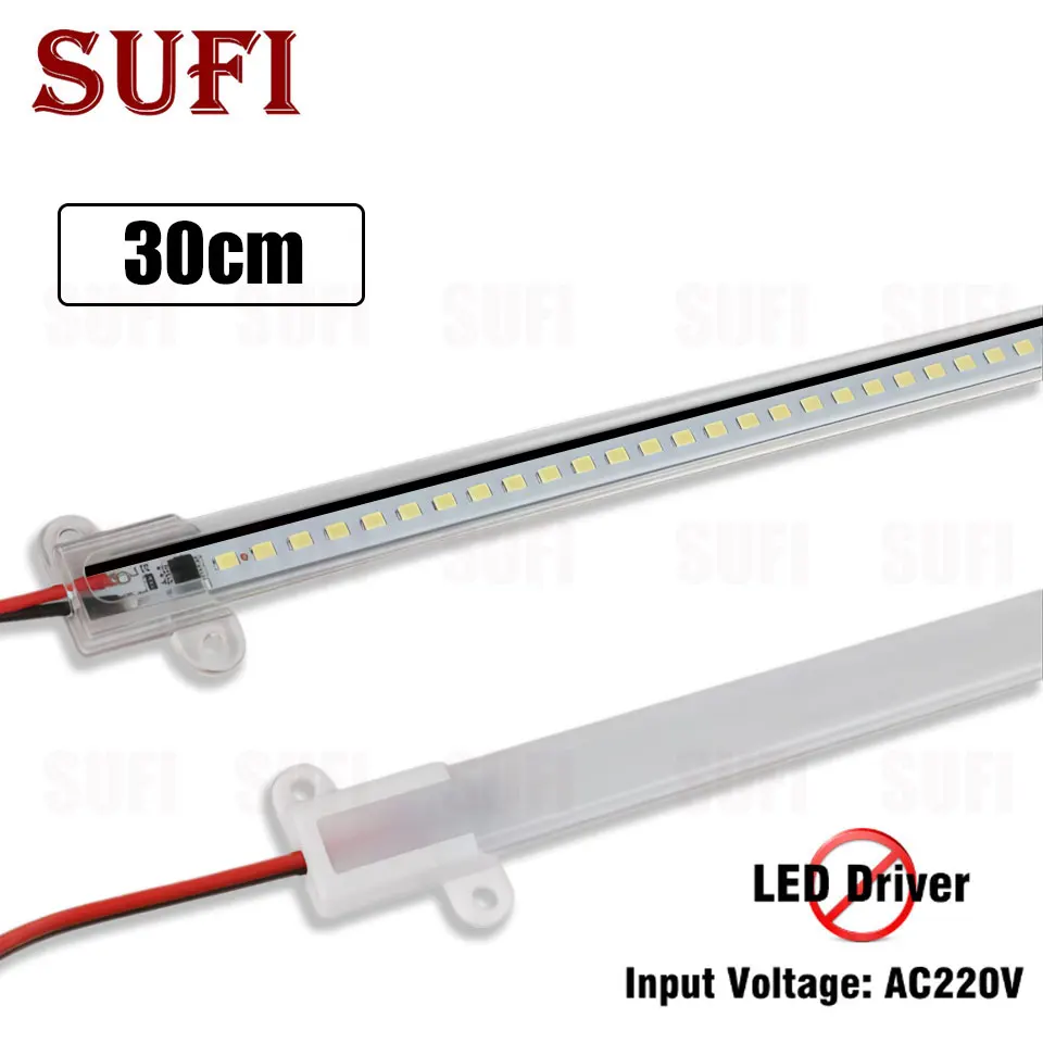 

﻿ 5Pcs/lot 10cm 20cm 30cm 40cm 50cm Led Light Bar AC220V LED Rigid Strip Hard Tube Lamp LED Fluorescent Cabinet Kitchen Lights