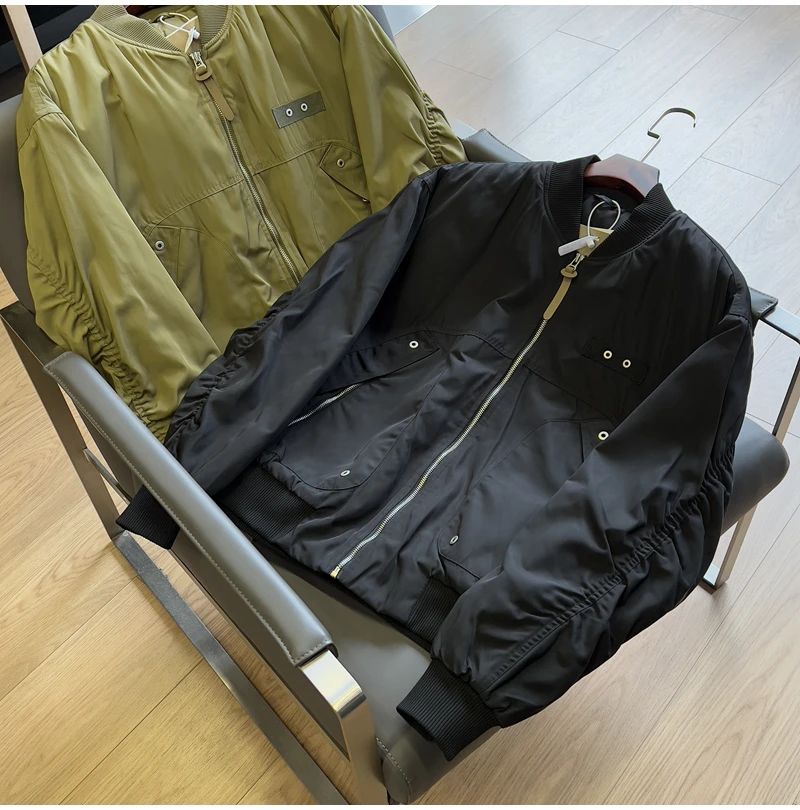 

Men's Sli Korean Version Thiened Cotton Baseball Collar Flight Jaet Autumn Winter Stand Collar Cotton Outerwear