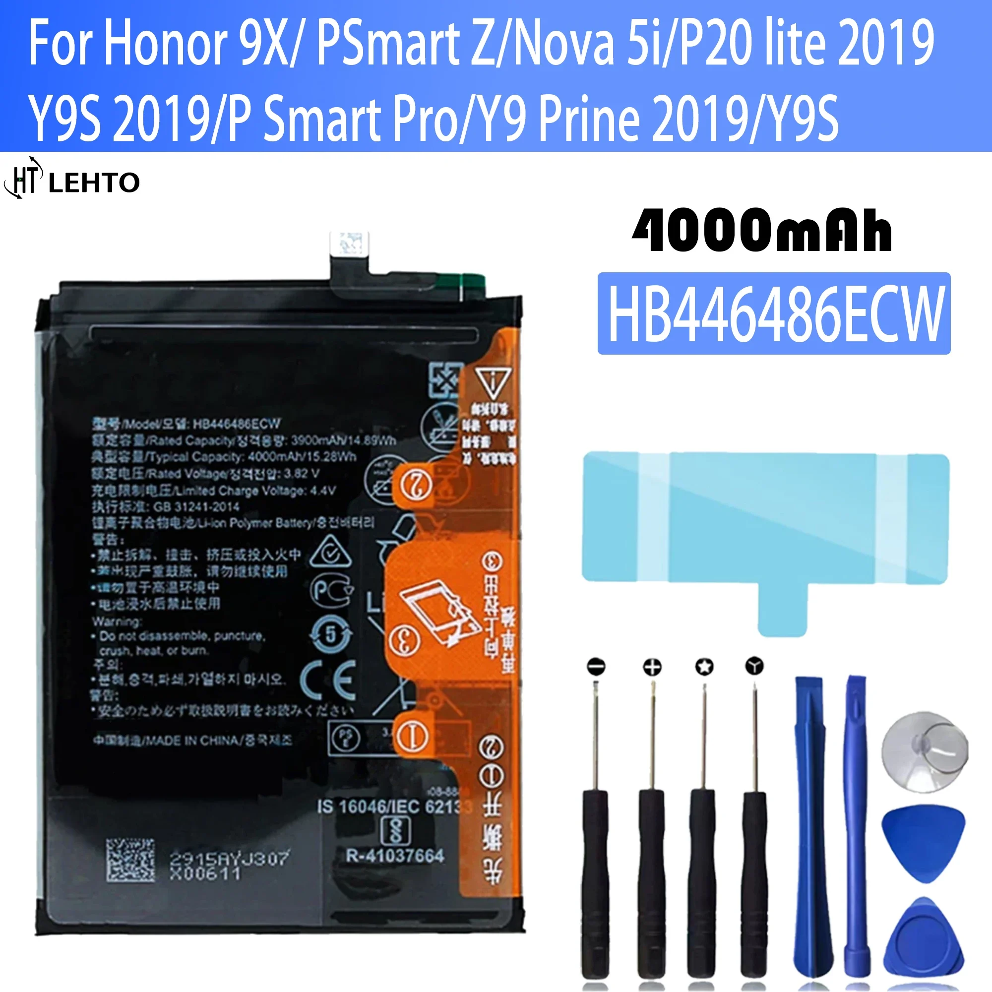 Original Capacity HB446486ECW Phone Battery For Huawei P20 lite 2019 P Smart Z Y9S Nova 5i  Honor 9X Pro Batteries Bateria