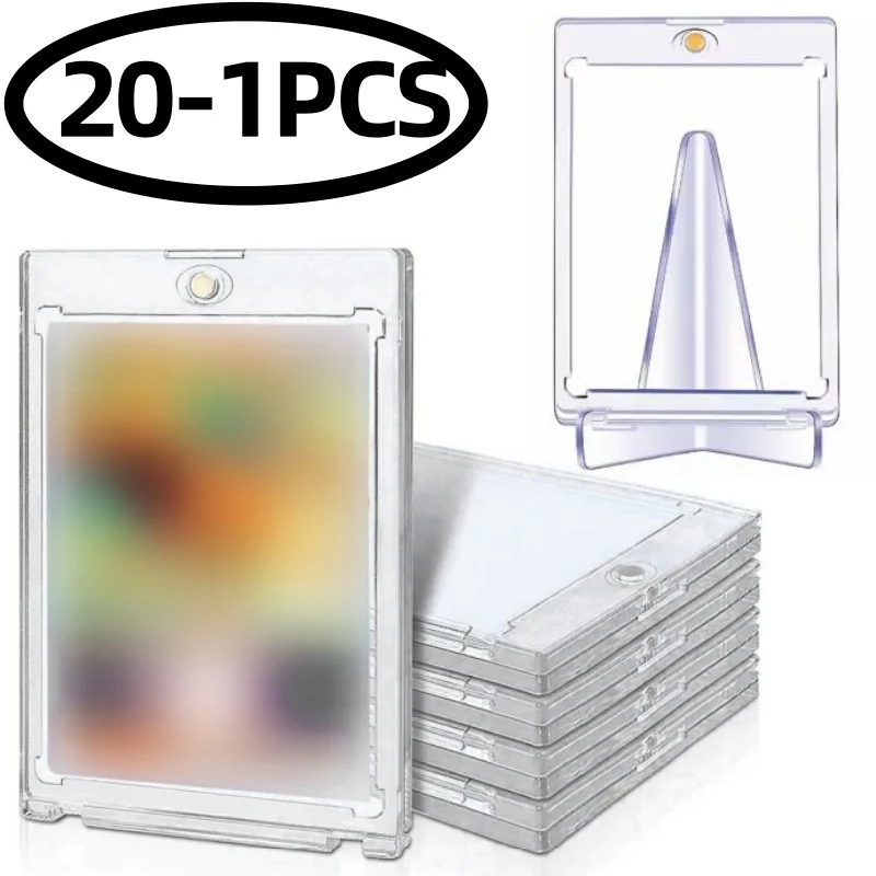 35PT Magnetic Holder Trading Cards Protectors Hard Plastic Sleeves Display Case Baseball Sports Standard Card