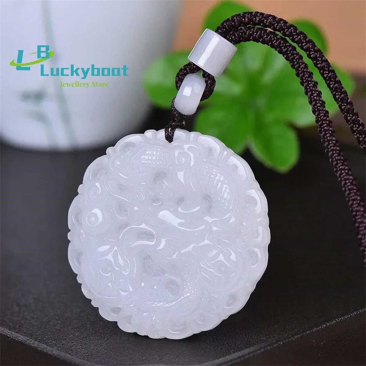 Natural Gold Silk Jade Auspicious Dragon Brand Pendant Simple and Generous Personalized Fashion Versatile for Men and Women