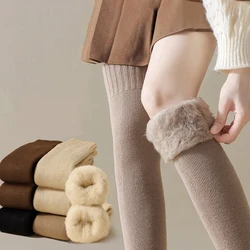 Cashmere Tall Socks Women's Fuzzy-Lined Plush Cozy Winter Hosiery Leg Covers Over-Knee Socks Bestseller Warm Thick Stockings